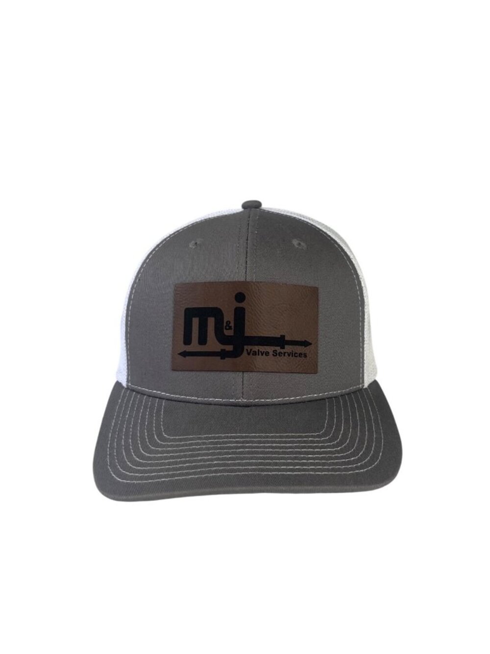 Outdoor Cap M&J Valve Services Trucker Hat Cap Gray White Mesh Snapback
